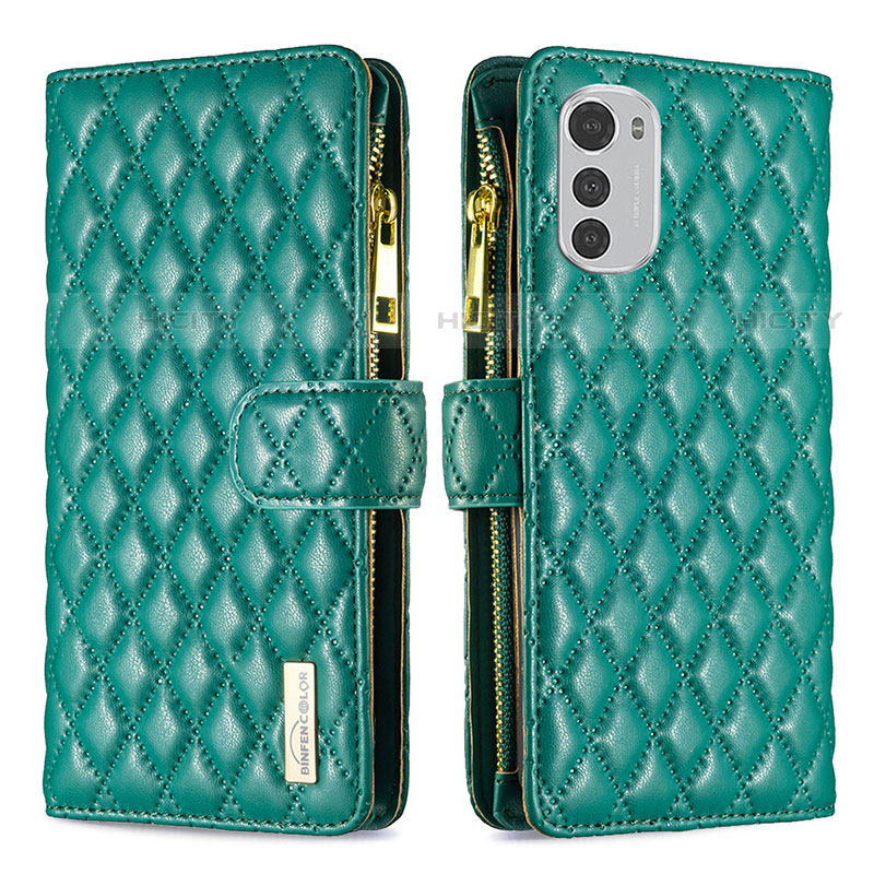 Coque Portefeuille Livre Cuir Etui Clapet B03F pour Motorola Moto E32 Vert Plus