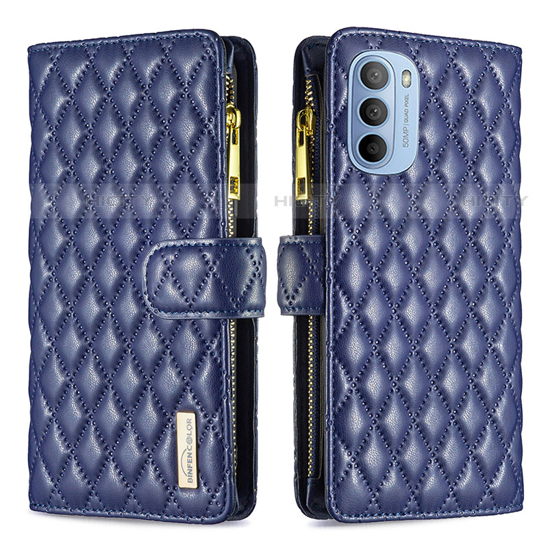 Coque Portefeuille Livre Cuir Etui Clapet B03F pour Motorola Moto G31 Bleu Plus