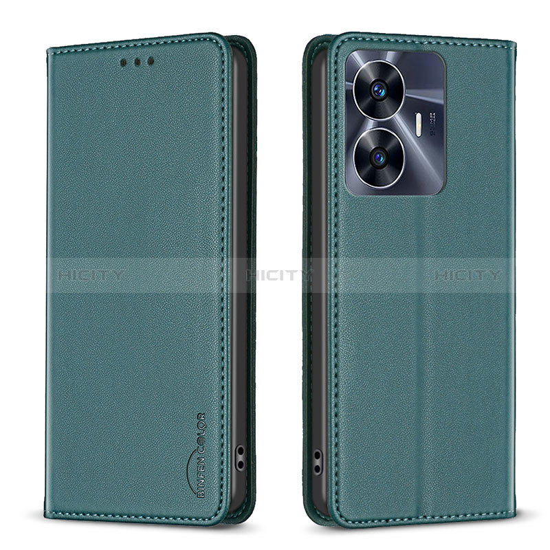 Coque Portefeuille Livre Cuir Etui Clapet B03F pour Realme C55 Vert Plus