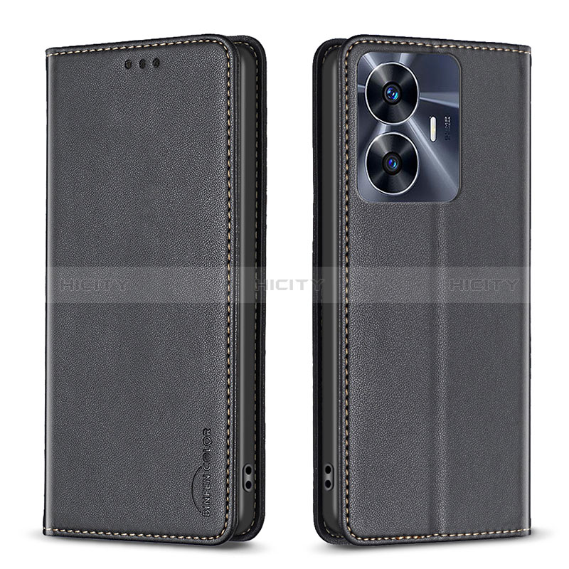 Coque Portefeuille Livre Cuir Etui Clapet B03F pour Realme Narzo N55 Noir Plus