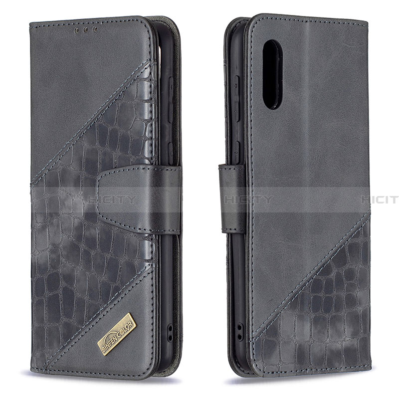 Coque Portefeuille Livre Cuir Etui Clapet B03F pour Samsung Galaxy A02 Noir Plus