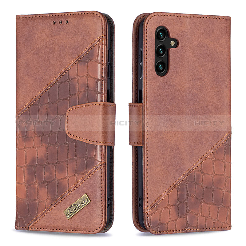 Coque Portefeuille Livre Cuir Etui Clapet B03F pour Samsung Galaxy A04s Marron Plus