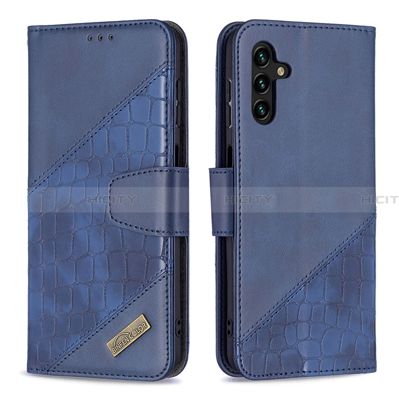 Coque Portefeuille Livre Cuir Etui Clapet B03F pour Samsung Galaxy A13 5G Bleu Plus