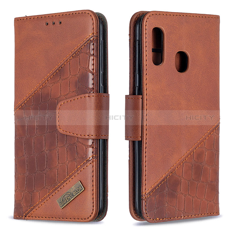 Coque Portefeuille Livre Cuir Etui Clapet B03F pour Samsung Galaxy A20e Marron Plus