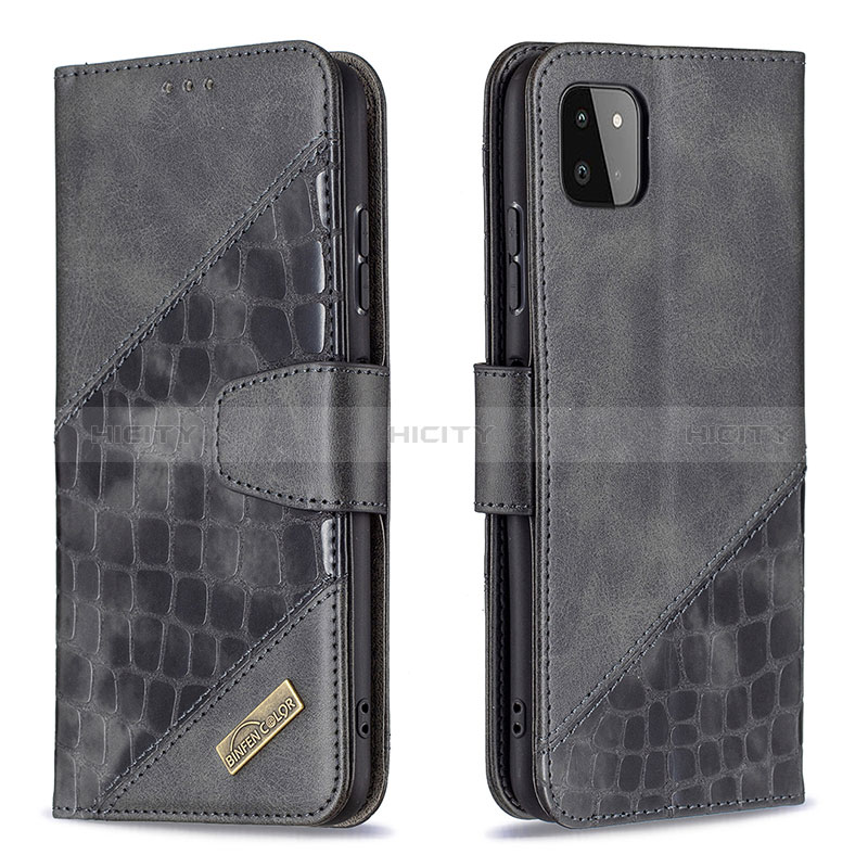 Coque Portefeuille Livre Cuir Etui Clapet B03F pour Samsung Galaxy A22s 5G Noir Plus