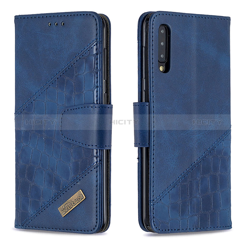 Coque Portefeuille Livre Cuir Etui Clapet B03F pour Samsung Galaxy A30S Bleu Plus