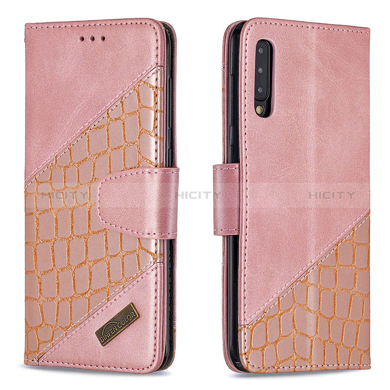 Coque Portefeuille Livre Cuir Etui Clapet B03F pour Samsung Galaxy A30S Or Rose Plus