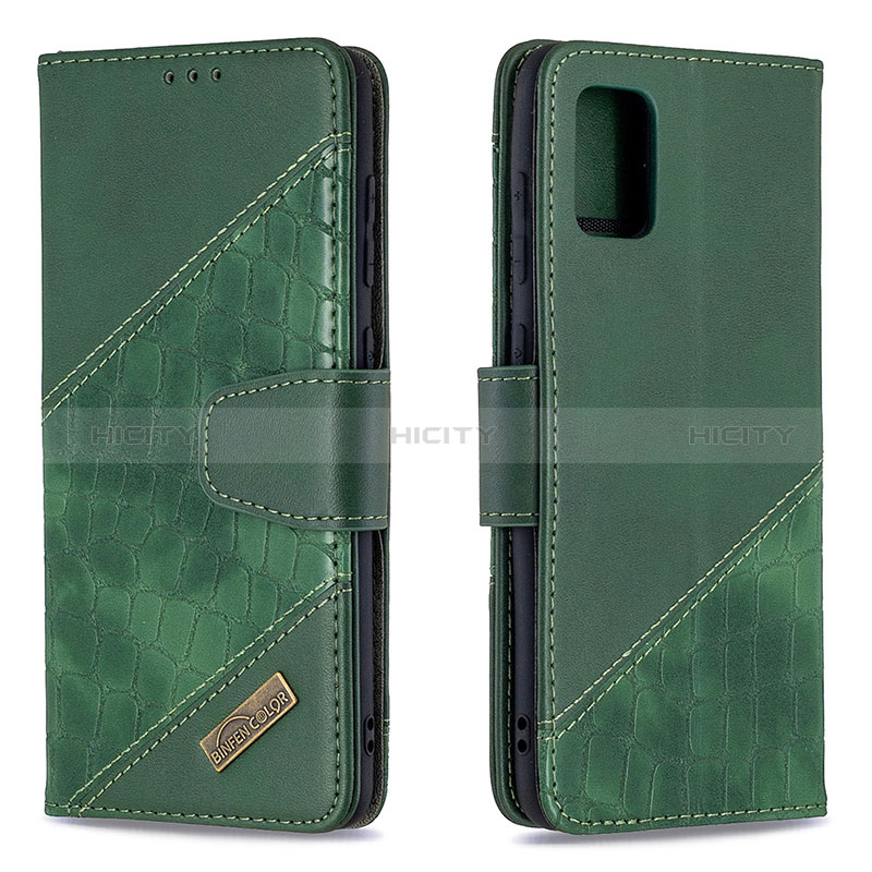 Coque Portefeuille Livre Cuir Etui Clapet B03F pour Samsung Galaxy A31 Vert Plus