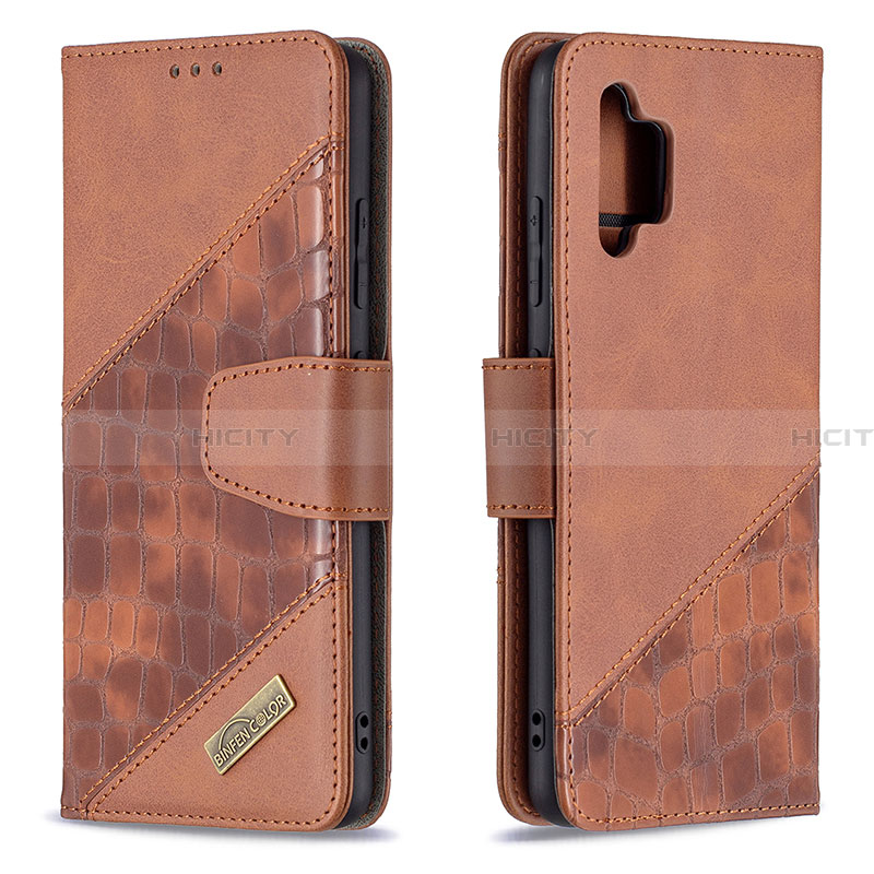 Coque Portefeuille Livre Cuir Etui Clapet B03F pour Samsung Galaxy A32 4G Marron Plus