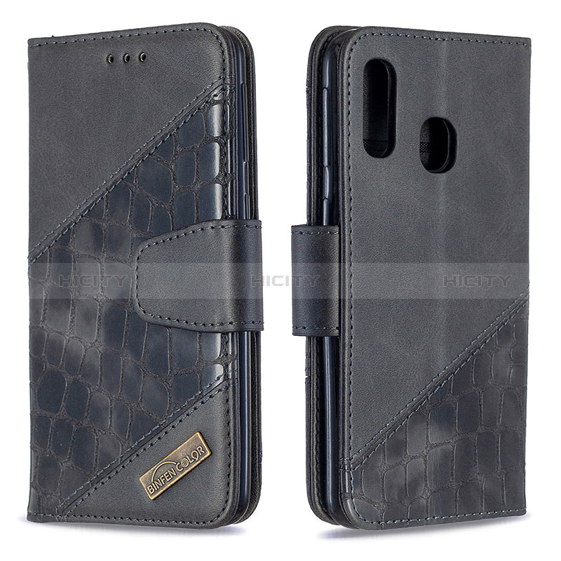 Coque Portefeuille Livre Cuir Etui Clapet B03F pour Samsung Galaxy A40 Noir Plus