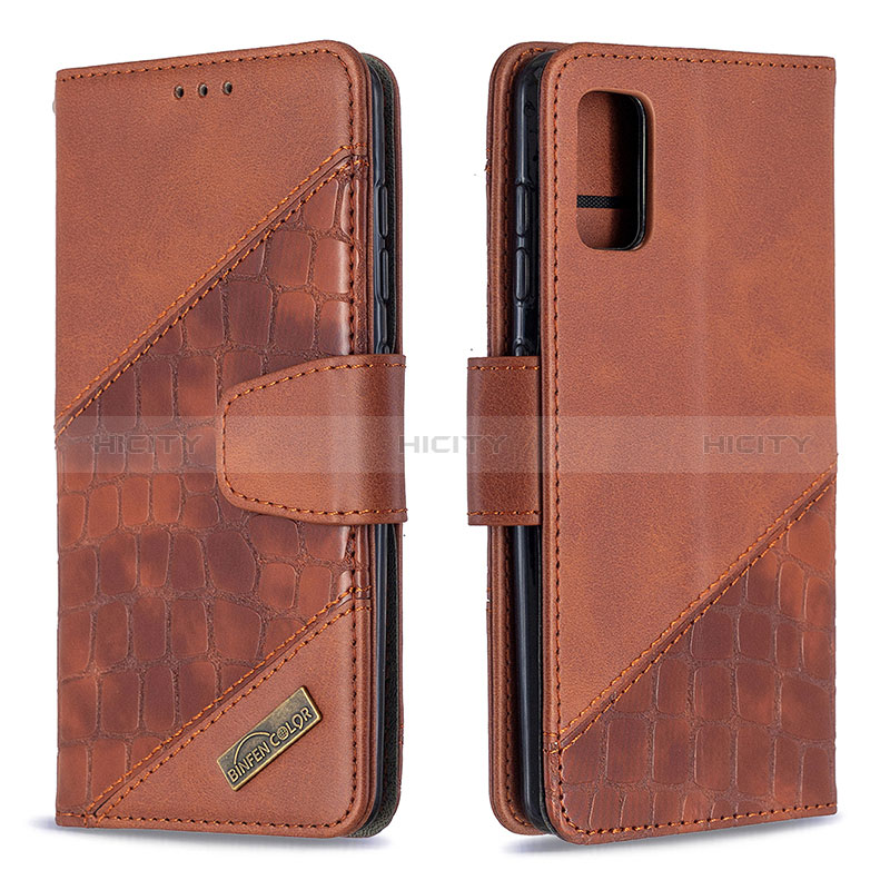 Coque Portefeuille Livre Cuir Etui Clapet B03F pour Samsung Galaxy A41 Marron Plus