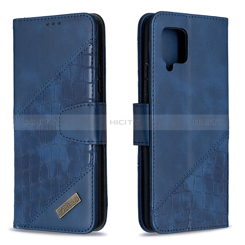 Coque Portefeuille Livre Cuir Etui Clapet B03F pour Samsung Galaxy A42 5G Bleu Plus