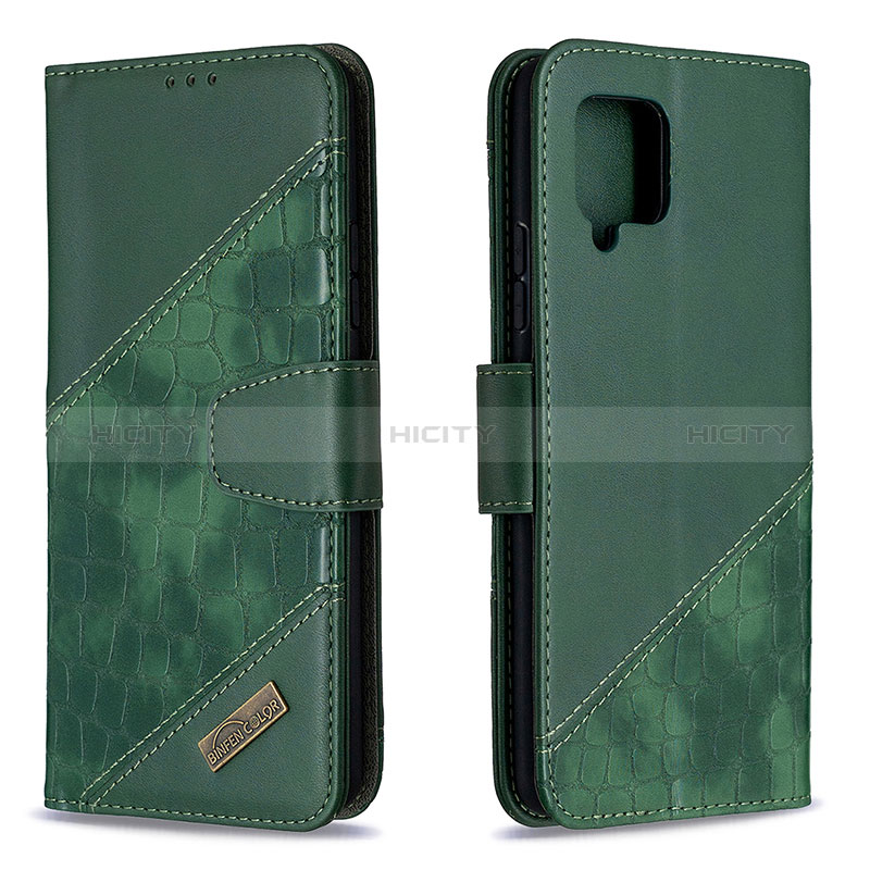 Coque Portefeuille Livre Cuir Etui Clapet B03F pour Samsung Galaxy A42 5G Vert Plus