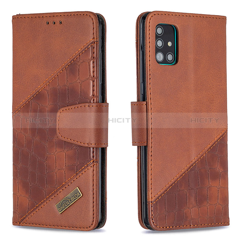 Coque Portefeuille Livre Cuir Etui Clapet B03F pour Samsung Galaxy A51 4G Marron Plus