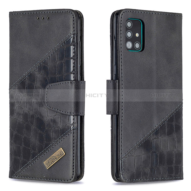 Coque Portefeuille Livre Cuir Etui Clapet B03F pour Samsung Galaxy A51 4G Noir Plus