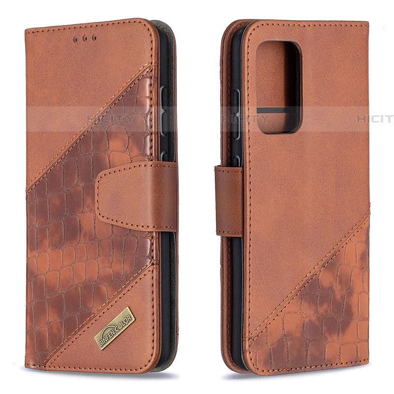 Coque Portefeuille Livre Cuir Etui Clapet B03F pour Samsung Galaxy A52 5G Marron Plus