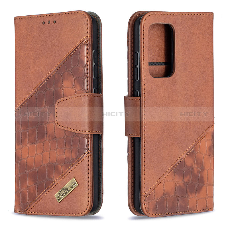 Coque Portefeuille Livre Cuir Etui Clapet B03F pour Samsung Galaxy A52s 5G Marron Plus