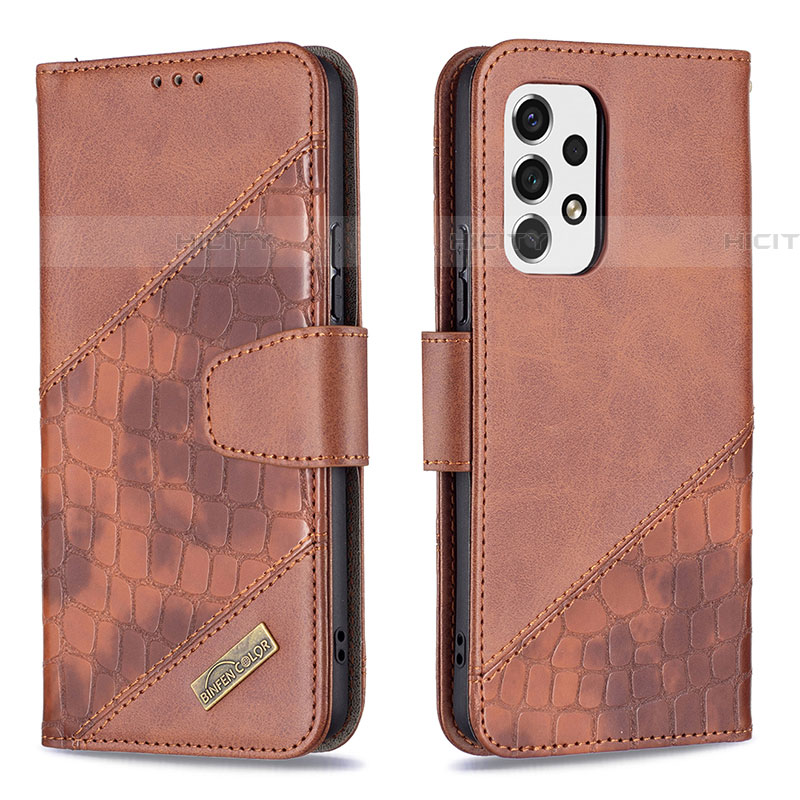 Coque Portefeuille Livre Cuir Etui Clapet B03F pour Samsung Galaxy A53 5G Marron Plus