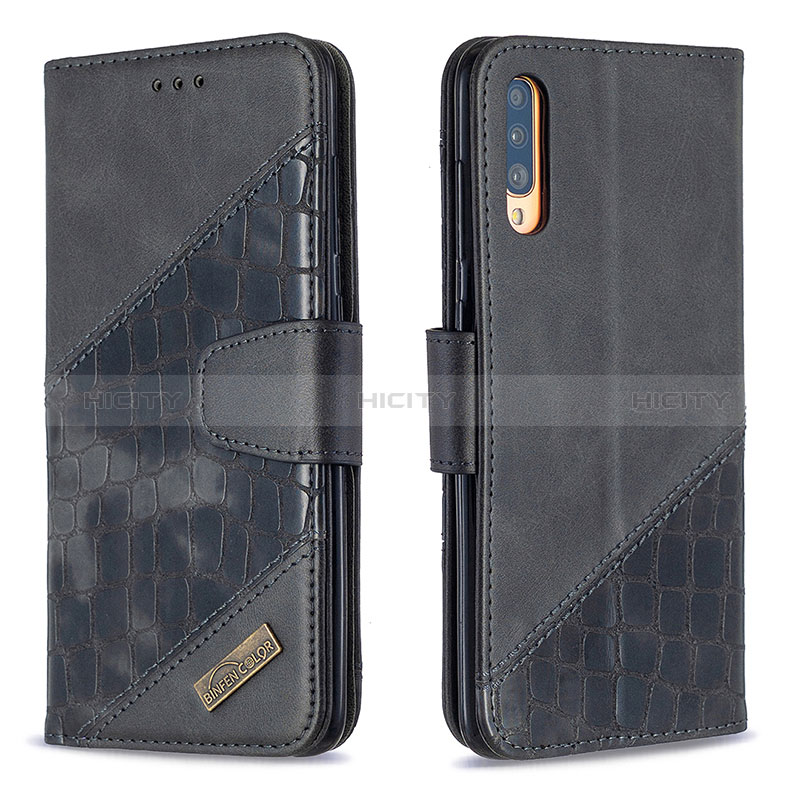 Coque Portefeuille Livre Cuir Etui Clapet B03F pour Samsung Galaxy A70 Noir Plus