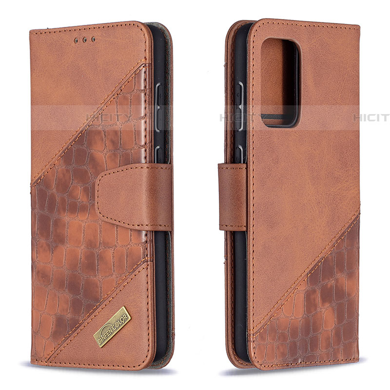 Coque Portefeuille Livre Cuir Etui Clapet B03F pour Samsung Galaxy A72 4G Marron Plus