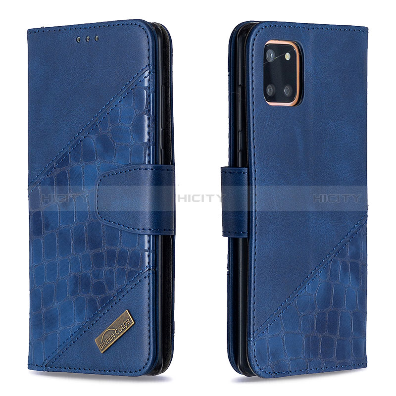 Coque Portefeuille Livre Cuir Etui Clapet B03F pour Samsung Galaxy A81 Bleu Plus