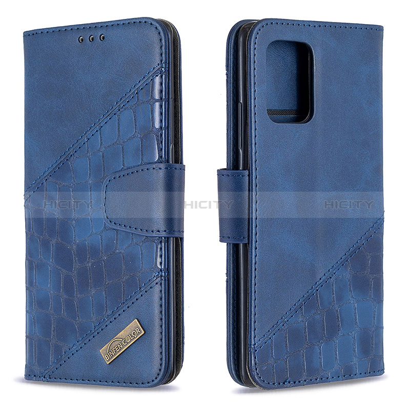 Coque Portefeuille Livre Cuir Etui Clapet B03F pour Samsung Galaxy A91 Bleu Plus