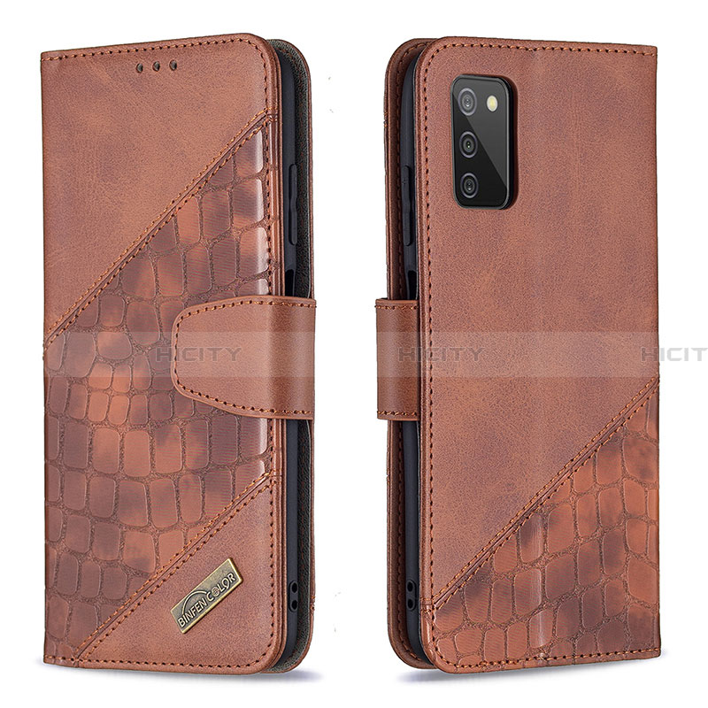 Coque Portefeuille Livre Cuir Etui Clapet B03F pour Samsung Galaxy F02S SM-E025F Marron Plus