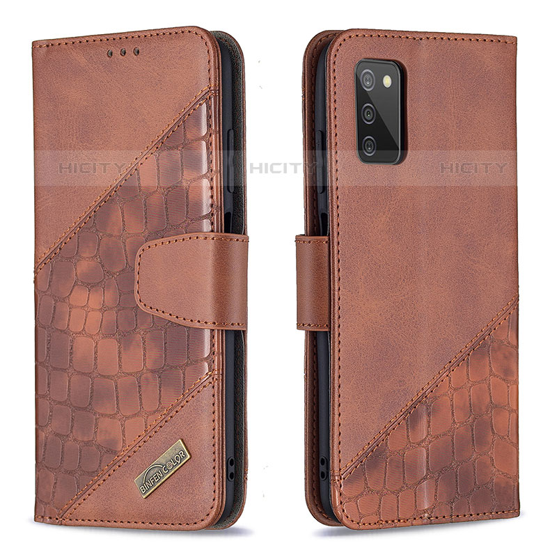 Coque Portefeuille Livre Cuir Etui Clapet B03F pour Samsung Galaxy M02s Marron Plus