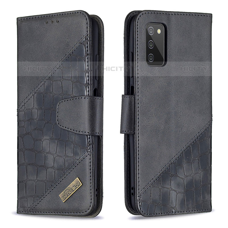 Coque Portefeuille Livre Cuir Etui Clapet B03F pour Samsung Galaxy M02s Noir Plus