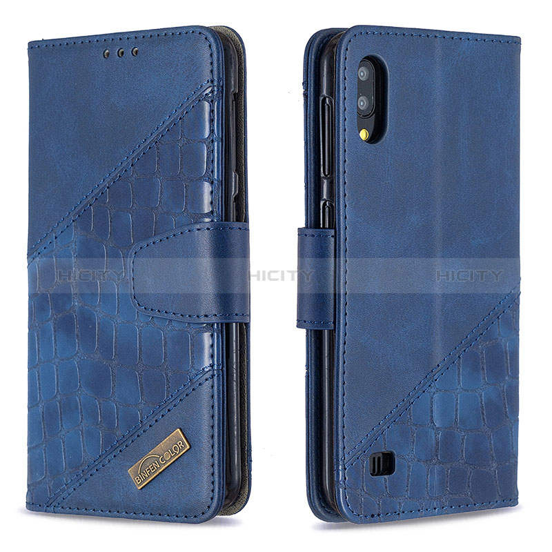 Coque Portefeuille Livre Cuir Etui Clapet B03F pour Samsung Galaxy M10 Bleu Plus