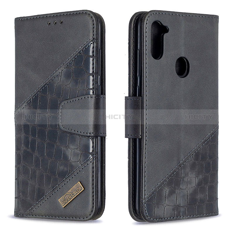 Coque Portefeuille Livre Cuir Etui Clapet B03F pour Samsung Galaxy M11 Noir Plus