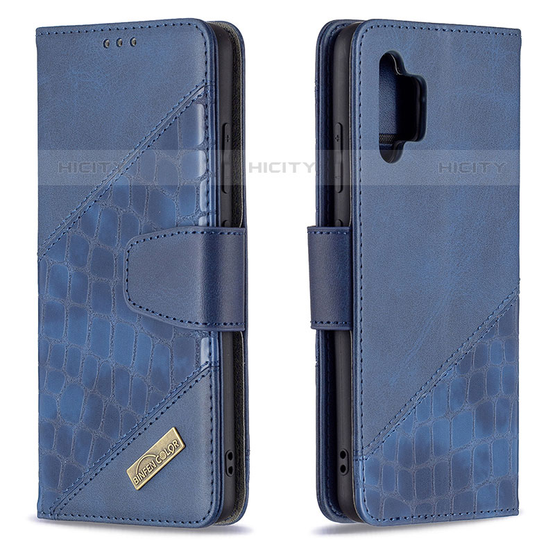 Coque Portefeuille Livre Cuir Etui Clapet B03F pour Samsung Galaxy M32 5G Bleu Plus