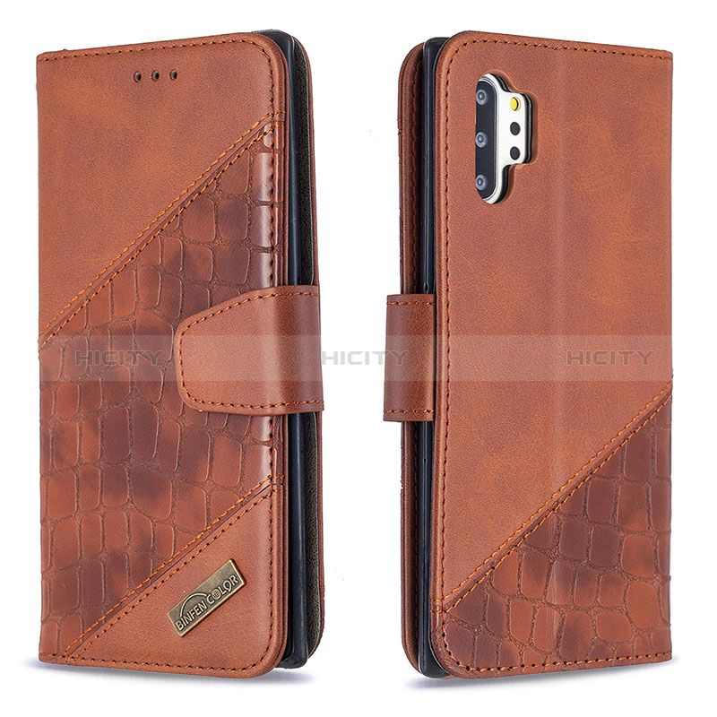 Coque Portefeuille Livre Cuir Etui Clapet B03F pour Samsung Galaxy Note 10 Plus 5G Marron Plus