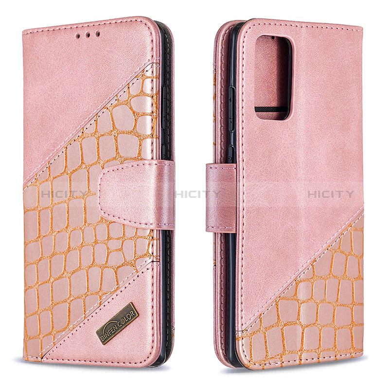 Coque Portefeuille Livre Cuir Etui Clapet B03F pour Samsung Galaxy Note 20 5G Or Rose Plus