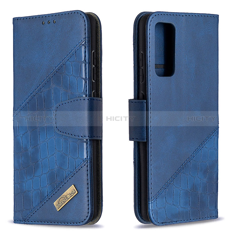 Coque Portefeuille Livre Cuir Etui Clapet B03F pour Samsung Galaxy S20 FE 5G Bleu Plus