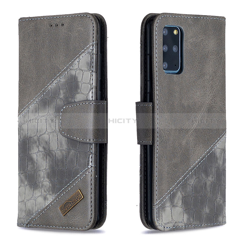 Coque Portefeuille Livre Cuir Etui Clapet B03F pour Samsung Galaxy S20 Plus Gris Fonce Plus