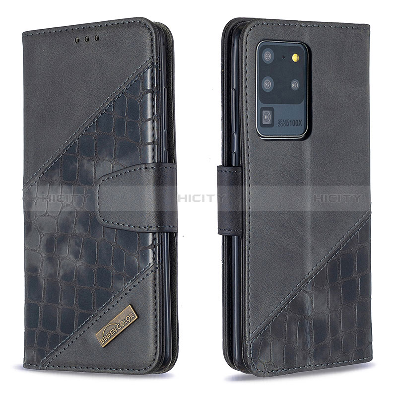 Coque Portefeuille Livre Cuir Etui Clapet B03F pour Samsung Galaxy S20 Ultra 5G Noir Plus