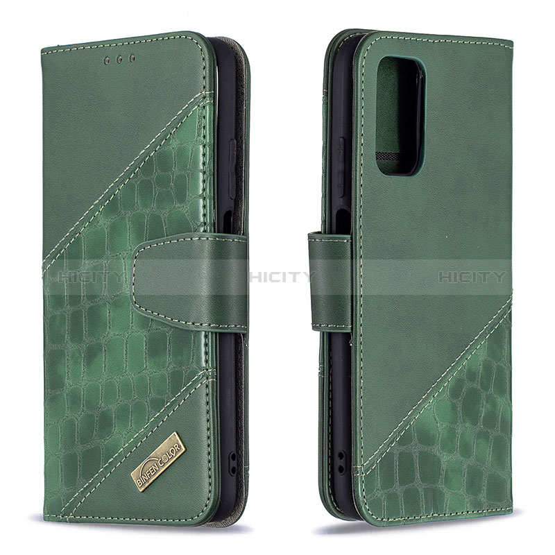 Coque Portefeuille Livre Cuir Etui Clapet B03F pour Xiaomi Poco M3 Vert Plus