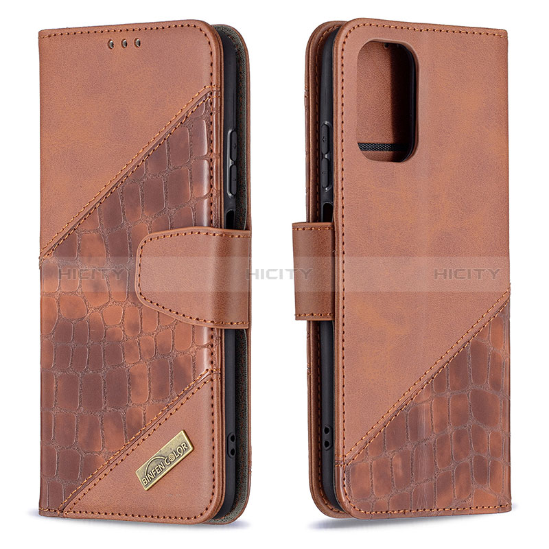 Coque Portefeuille Livre Cuir Etui Clapet B03F pour Xiaomi Poco M5S Marron Plus