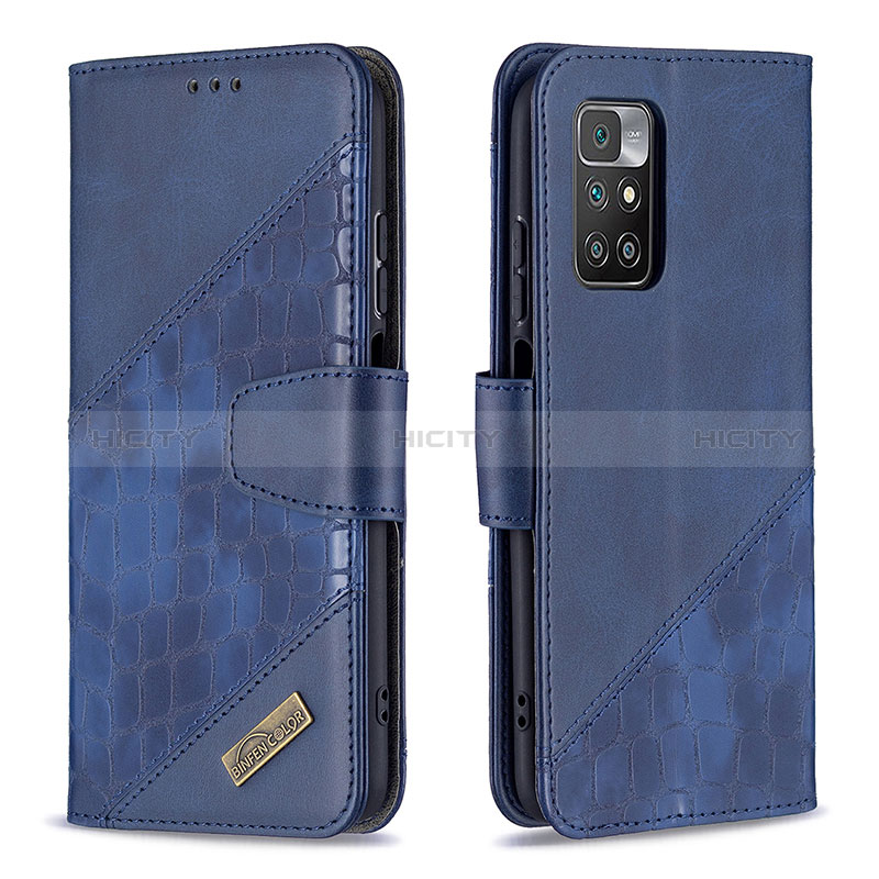 Coque Portefeuille Livre Cuir Etui Clapet B03F pour Xiaomi Redmi 10 (2022) Bleu Plus