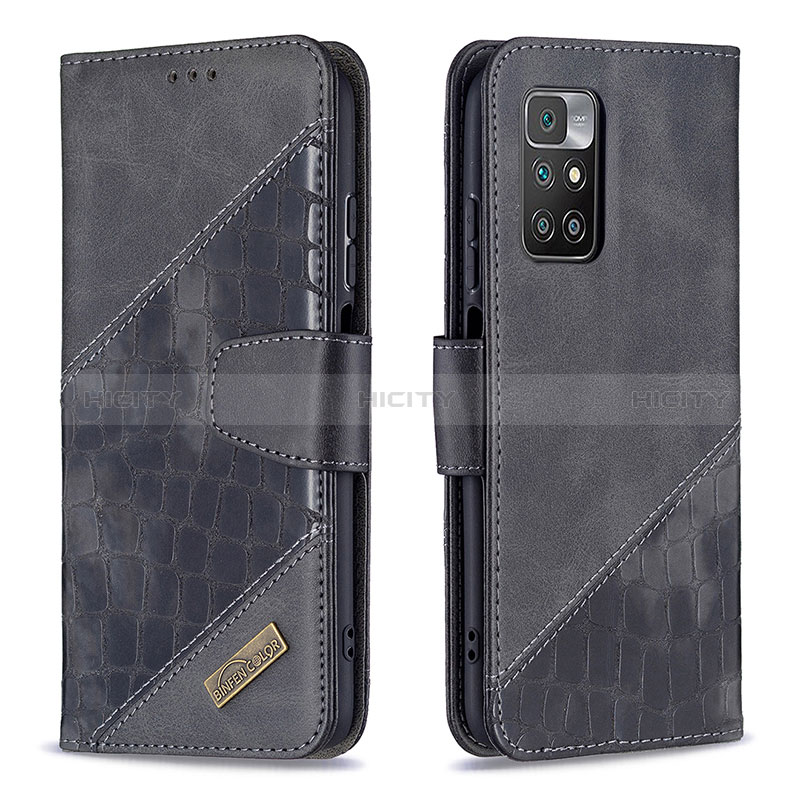 Coque Portefeuille Livre Cuir Etui Clapet B03F pour Xiaomi Redmi 10 4G Noir Plus