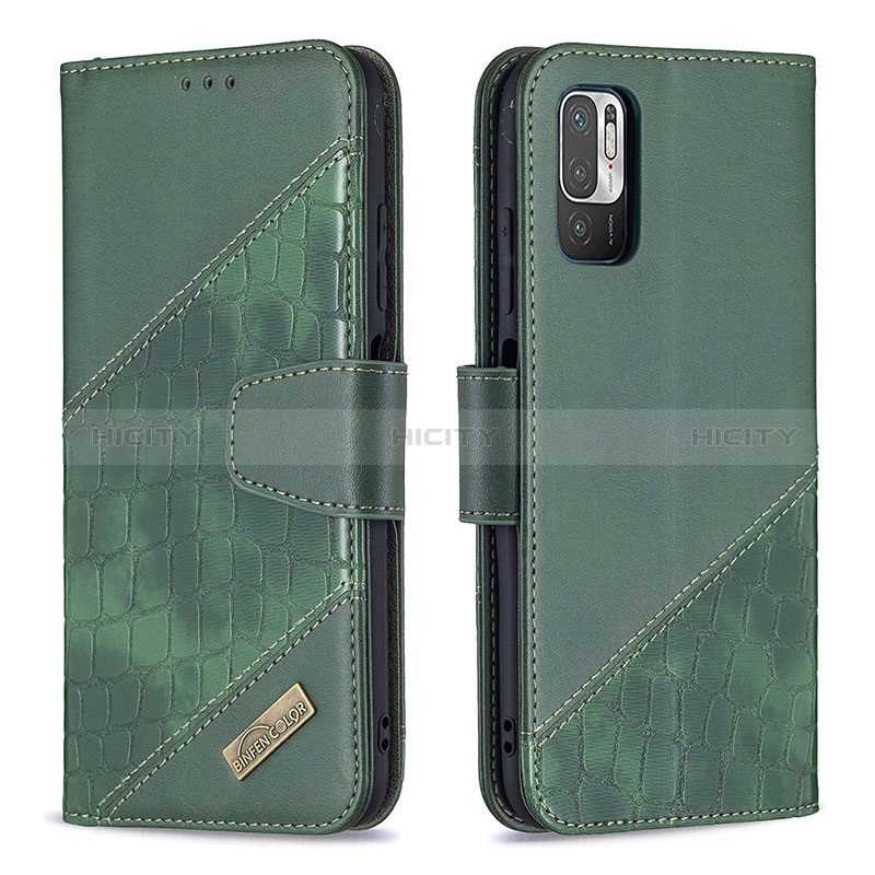 Coque Portefeuille Livre Cuir Etui Clapet B03F pour Xiaomi Redmi Note 10 5G Vert Plus