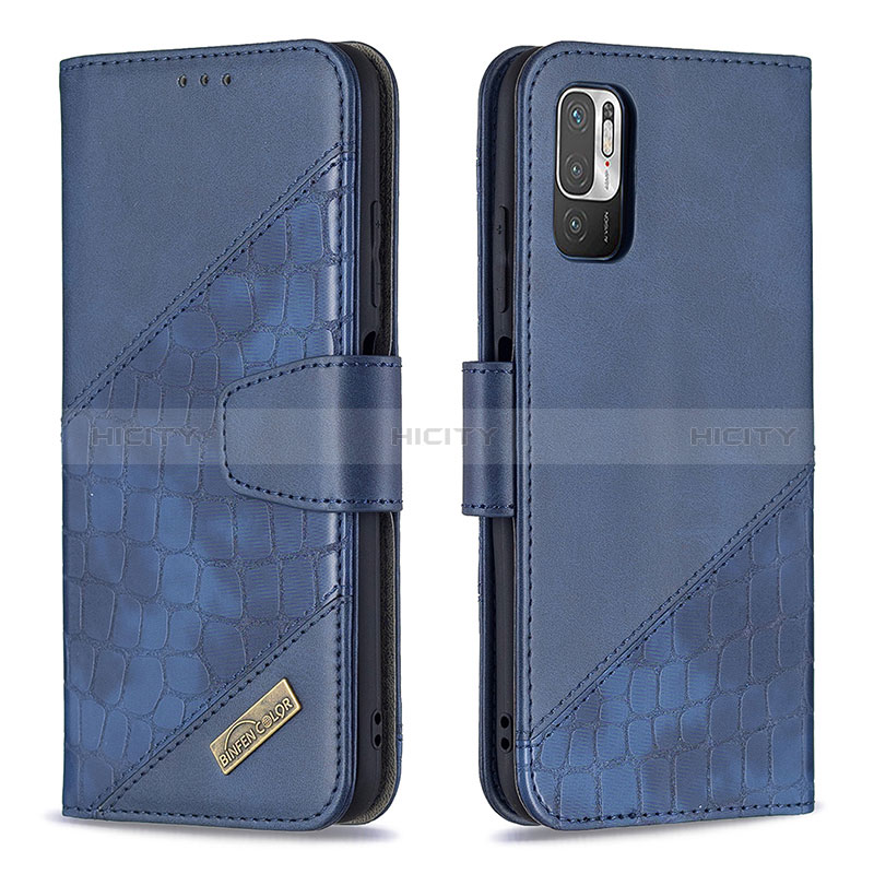 Coque Portefeuille Livre Cuir Etui Clapet B03F pour Xiaomi Redmi Note 10T 5G Bleu Plus