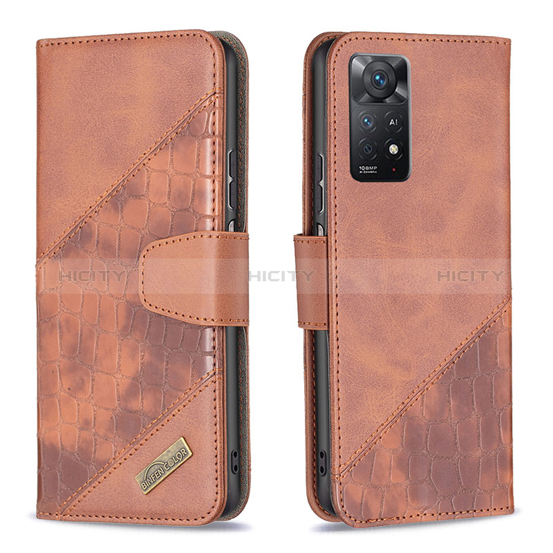 Coque Portefeuille Livre Cuir Etui Clapet B03F pour Xiaomi Redmi Note 11 Pro 4G Marron Plus