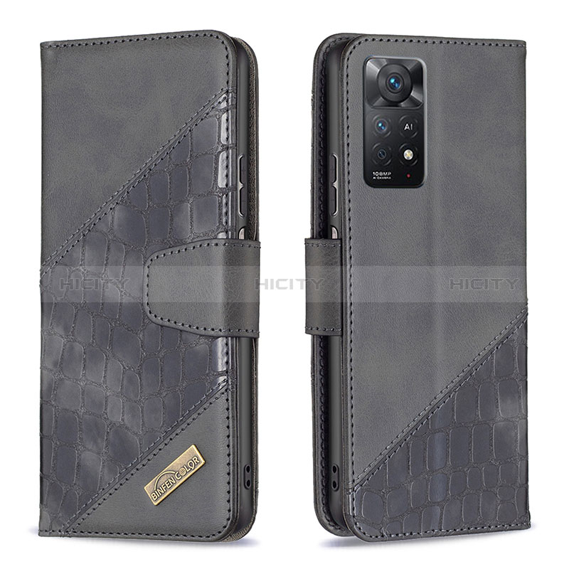 Coque Portefeuille Livre Cuir Etui Clapet B03F pour Xiaomi Redmi Note 11 Pro 4G Noir Plus