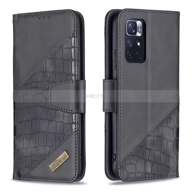 Coque Portefeuille Livre Cuir Etui Clapet B03F pour Xiaomi Redmi Note 11T 5G Noir Plus