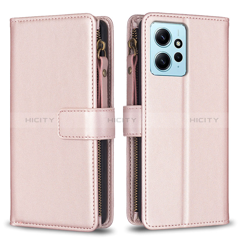 Coque Portefeuille Livre Cuir Etui Clapet B03F pour Xiaomi Redmi Note 12 4G Or Rose Plus