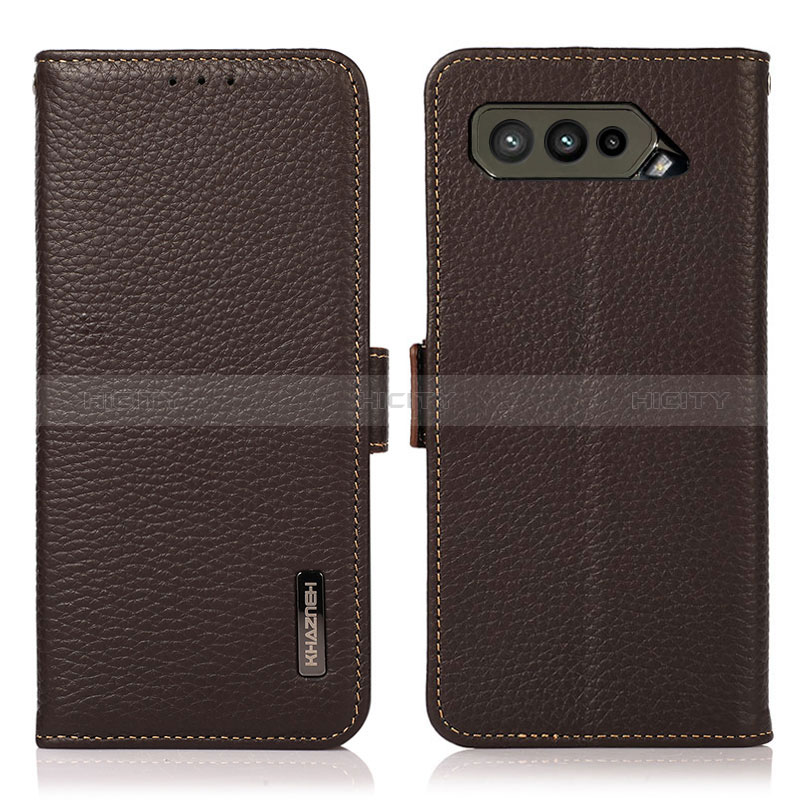 Coque Portefeuille Livre Cuir Etui Clapet B03H pour Asus ROG Phone 5s Marron Plus