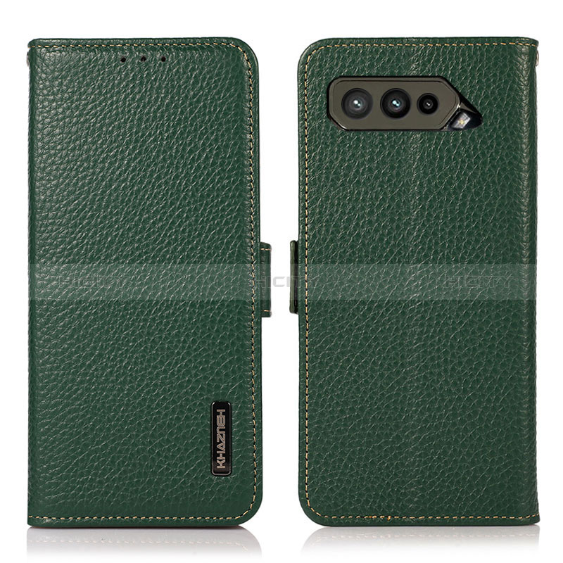 Coque Portefeuille Livre Cuir Etui Clapet B03H pour Asus ROG Phone 5s Vert Plus