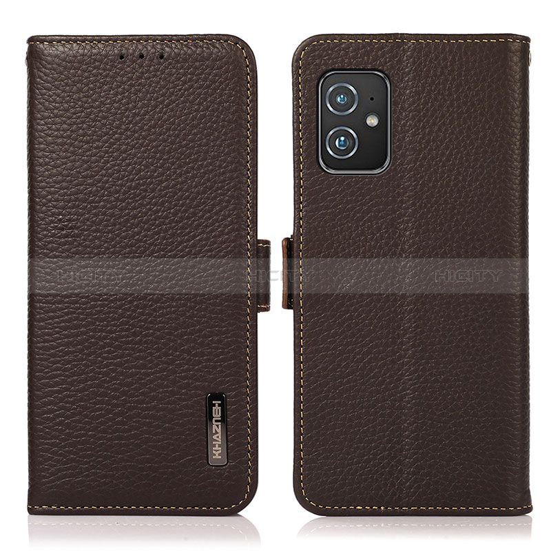 Coque Portefeuille Livre Cuir Etui Clapet B03H pour Asus ZenFone 8 Mini Marron Plus